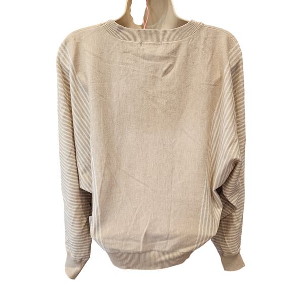 NWT Autumn Skye sz M beige slub Batwing knit sweater Neutral winter warm NEW - Picture 4 of 8
